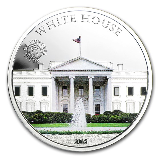 2016 Palau Proof Silver $5 World of Wonders (White House) 2016 Palau Proof Silver $5 World of Wonders (White House)